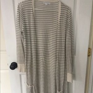 Downeast Basics Long stripe Cardigan - light